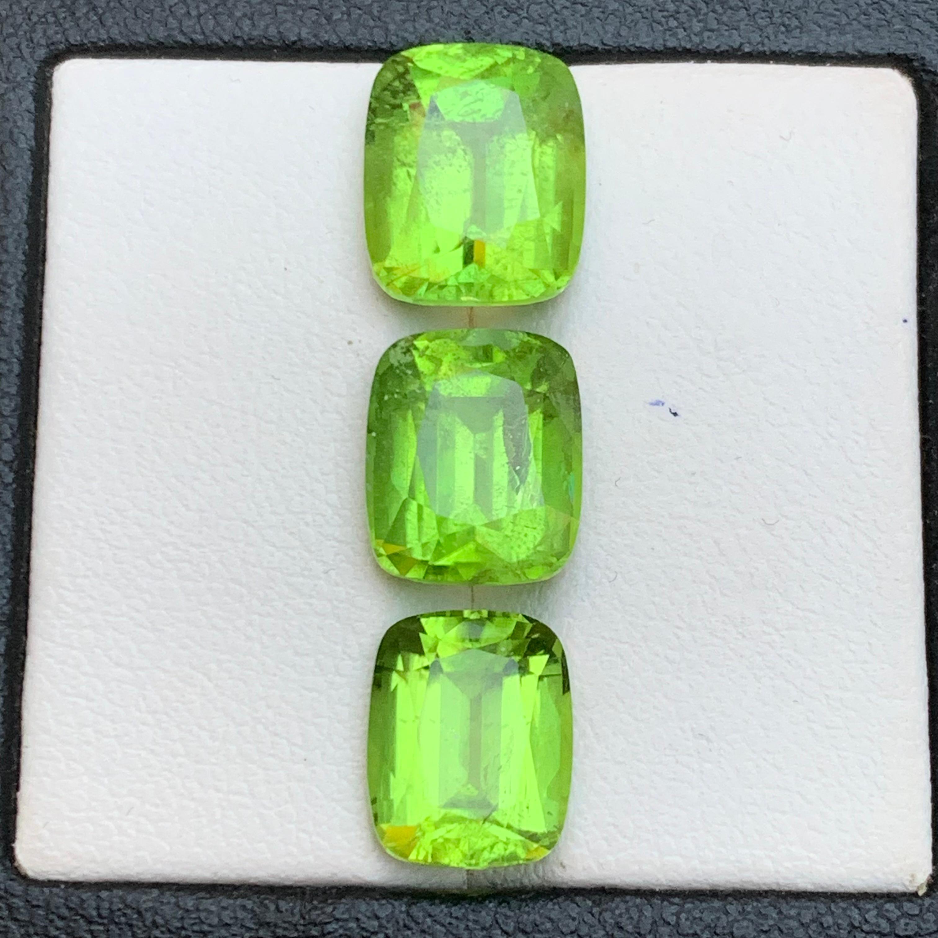 Peridoto verde vivo 14,57 Ct Taglio Cuscino Gemme Naturali Sciolte Pacco-Gioielli in vendita 7