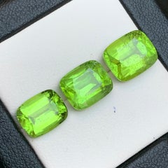 Vivid Green Peridot 14.57 Ct Cushion Cut Natural Loose Gemstones Parcel-Jewelry