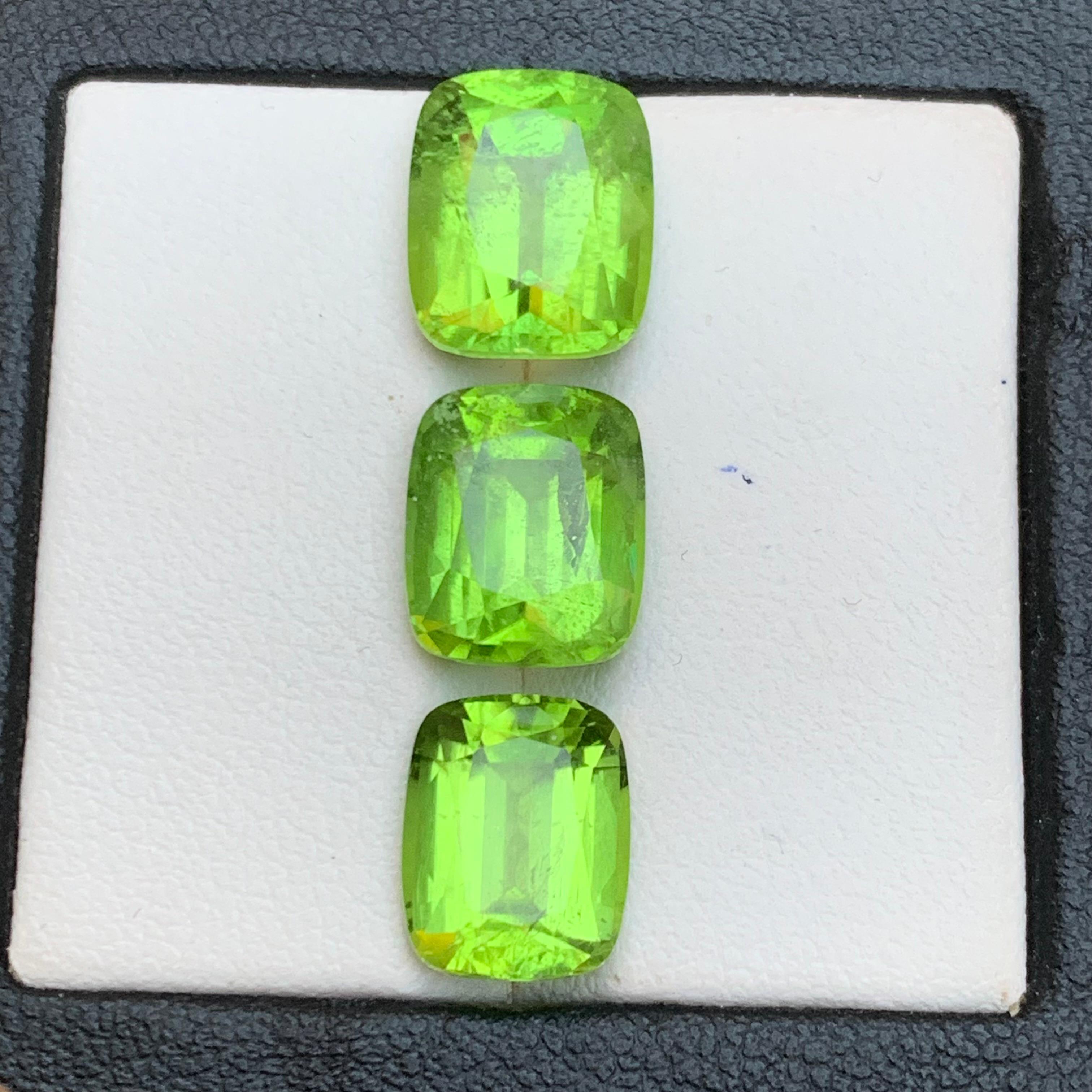 Peridoto verde vivo 14,57 Ct Taglio Cuscino Gemme Naturali Sciolte Pacco-Gioielli In condizioni Nuovo in vendita a Peshawar, PK