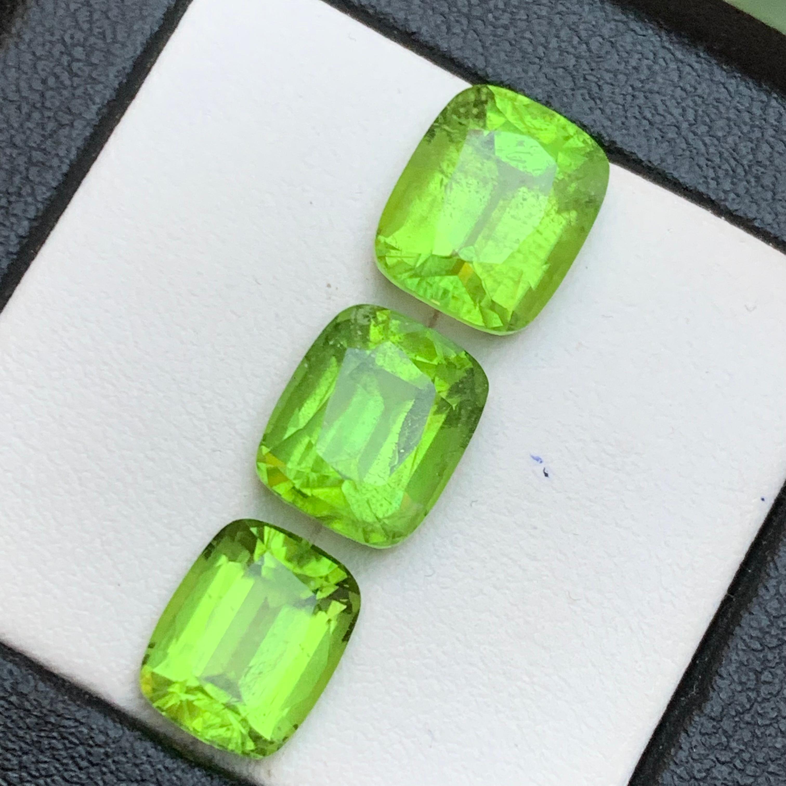 da uomo o donna Peridoto verde vivo 14,57 Ct Taglio Cuscino Gemme Naturali Sciolte Pacco-Gioielli in vendita