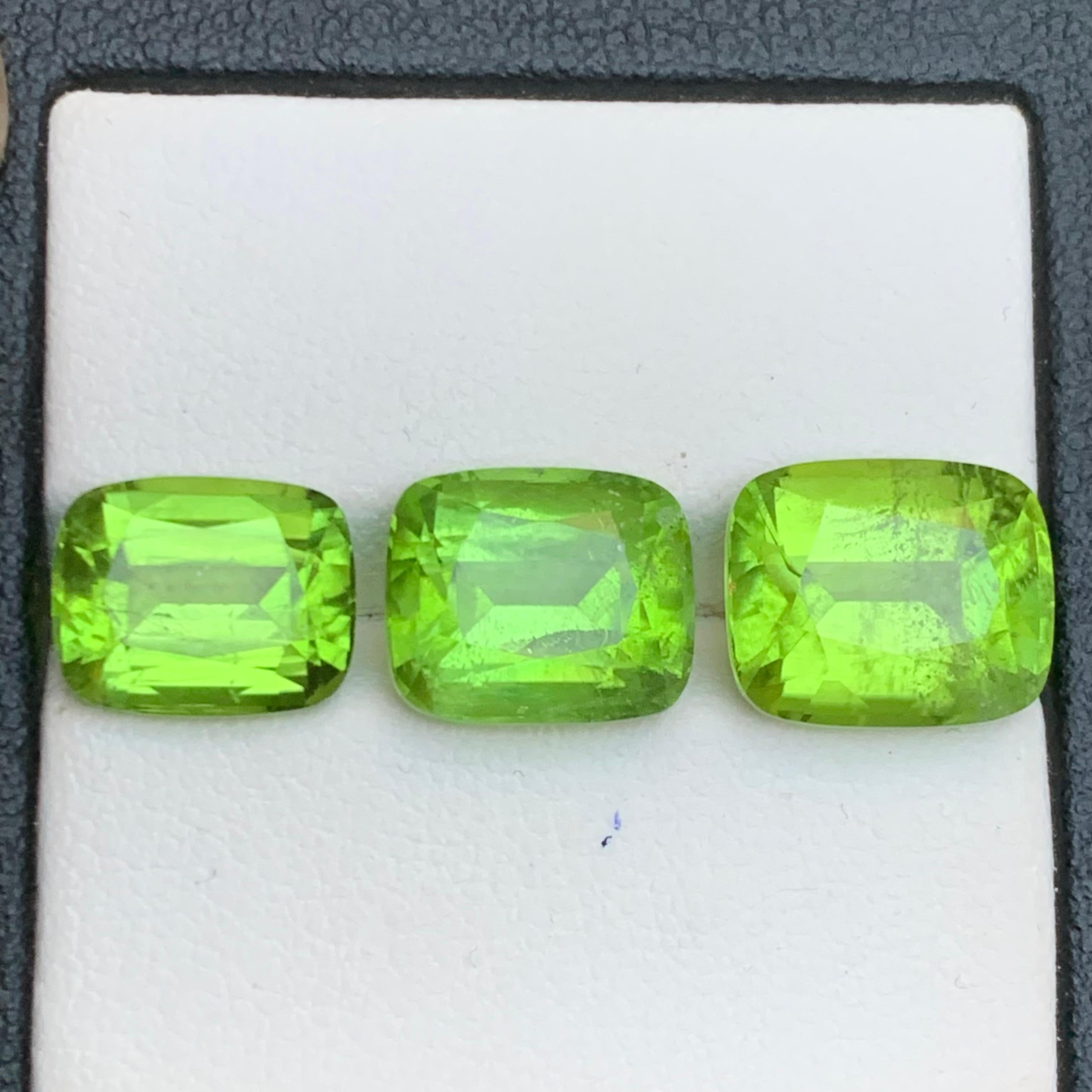 Peridoto verde vivo 14,57 Ct Taglio Cuscino Gemme Naturali Sciolte Pacco-Gioielli in vendita 2