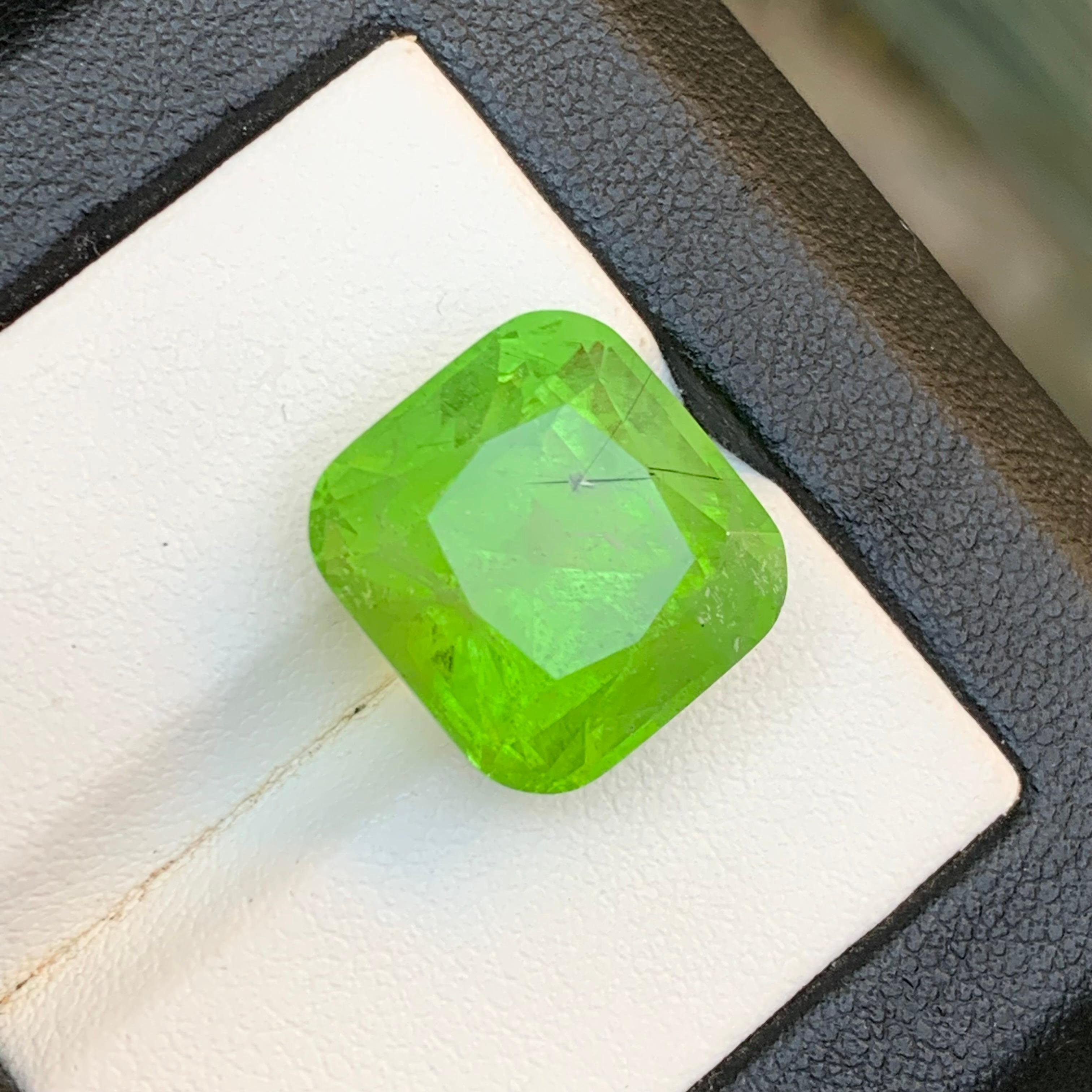 Peridoto verde vivo 16,30 carati Gemma naturale sfusa - taglio a cuscino quadrato-Gioielli in vendita 5