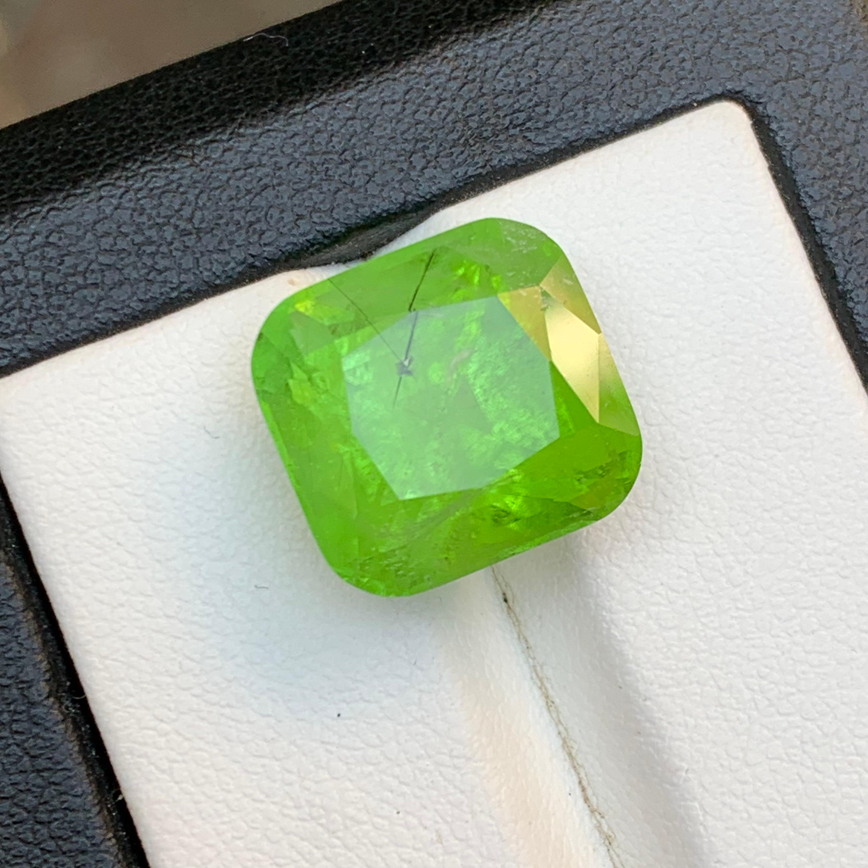 Peridoto verde vivo 16,30 carati Gemma naturale sfusa - taglio a cuscino quadrato-Gioielli in vendita 7