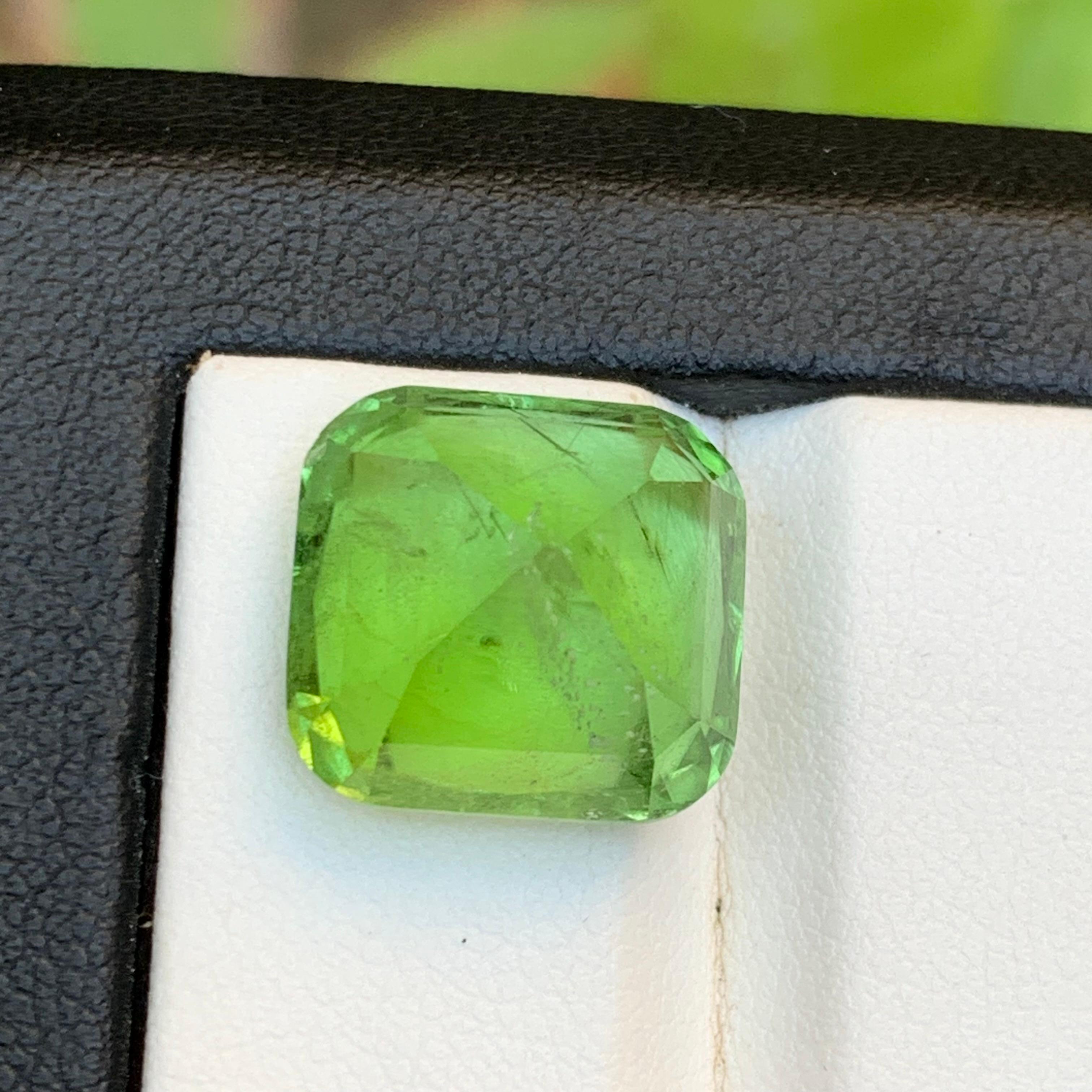 Taglio cuscino Peridoto verde vivo 16,30 carati Gemma naturale sfusa - taglio a cuscino quadrato-Gioielli in vendita