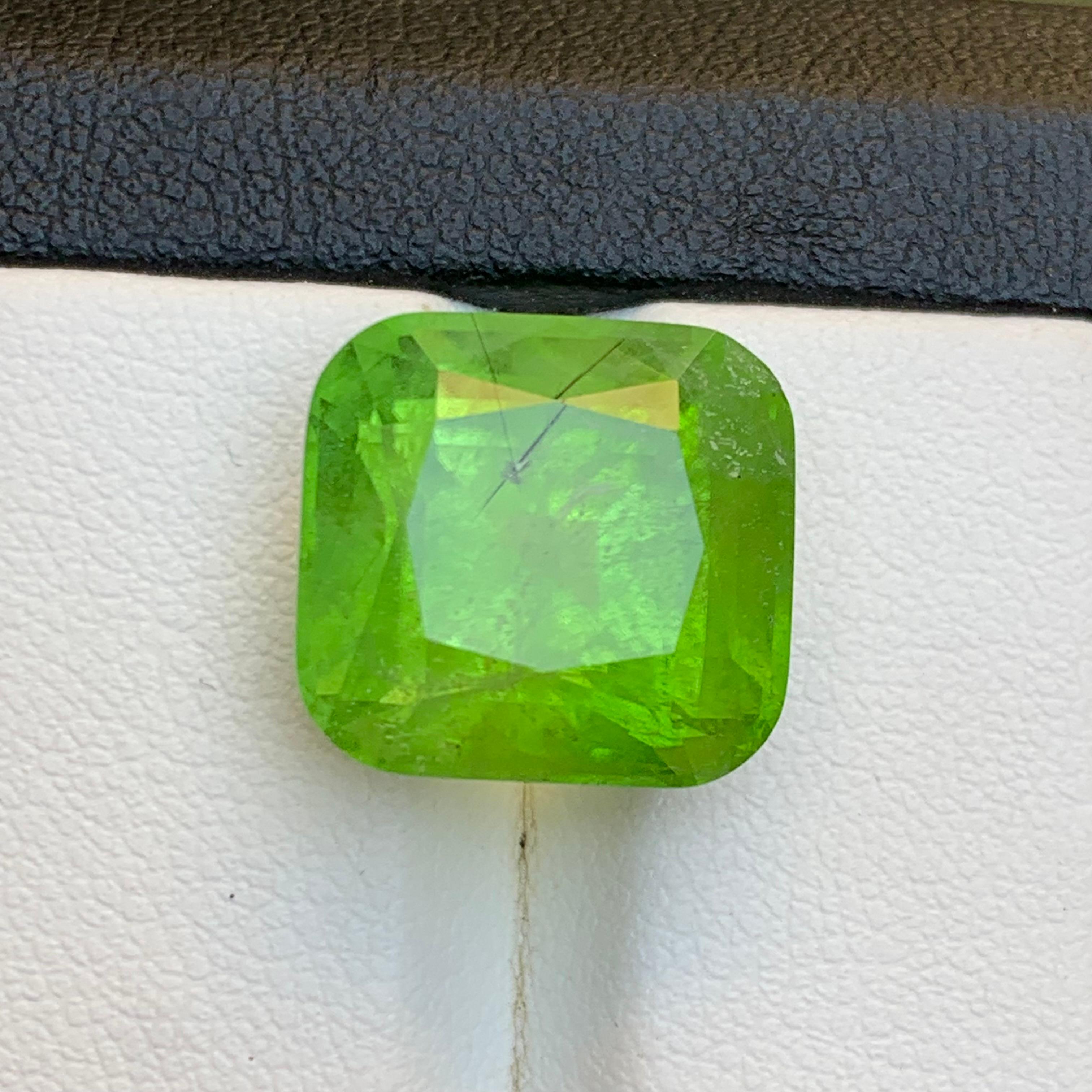 Peridoto verde vivo 16,30 carati Gemma naturale sfusa - taglio a cuscino quadrato-Gioielli in vendita 3