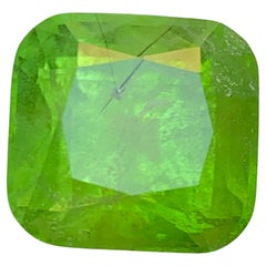 Vivid Green Peridot 16.30 Ct Natural Loose Gemstone — Square Cushion Cut-Jewelry