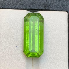 Vivid Green Peridot 17.83 Ct Emerald Cut Natural Loose Gemstone for Ring/Pendant