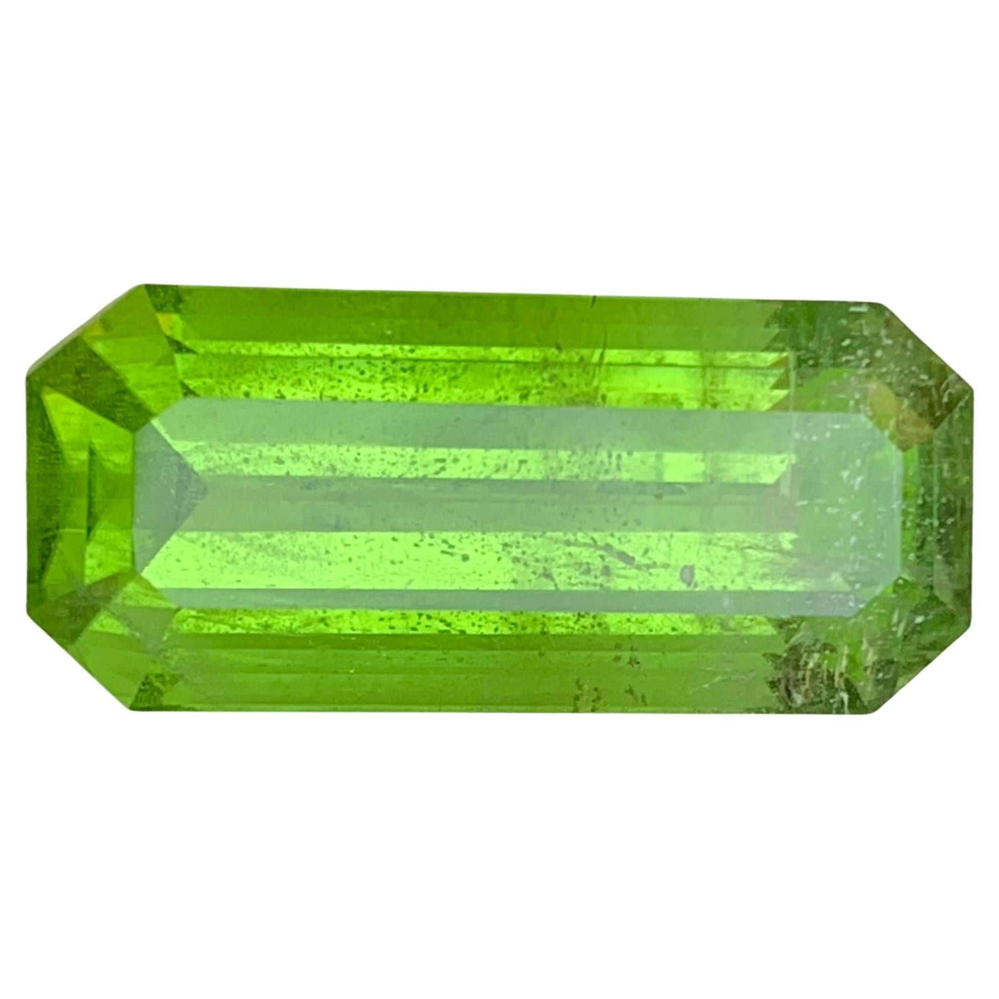 Vivid Green Peridot 17.83 Ct Emerald Cut Natural Loose Gemstone for Ring/Pendant