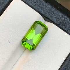 Peridoto verde vivo 6,14 qt talla esmeralda piedra natural suelta para anillo-joya