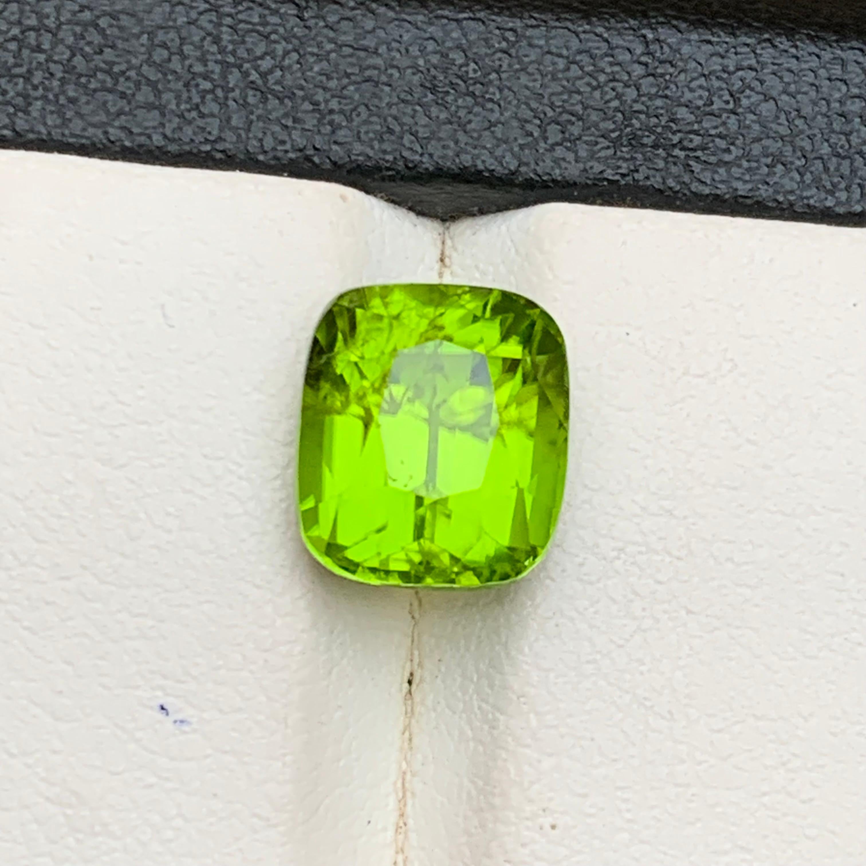 Peridoto verde vivo 6,50 quilates talla cojín gema natural suelta para anillo joya en venta 4