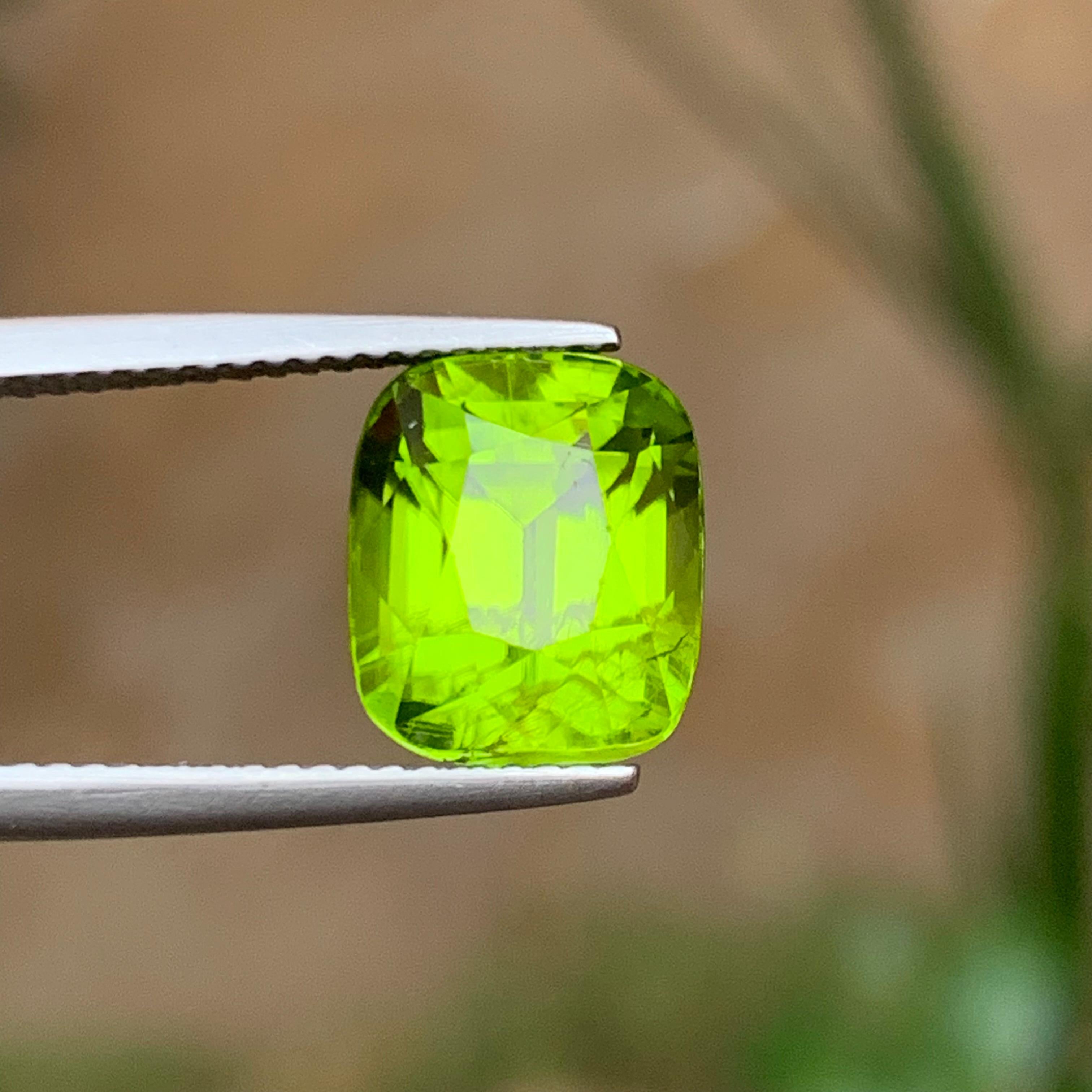 Peridoto verde vivo 6,50 quilates talla cojín gema natural suelta para anillo joya en venta 6