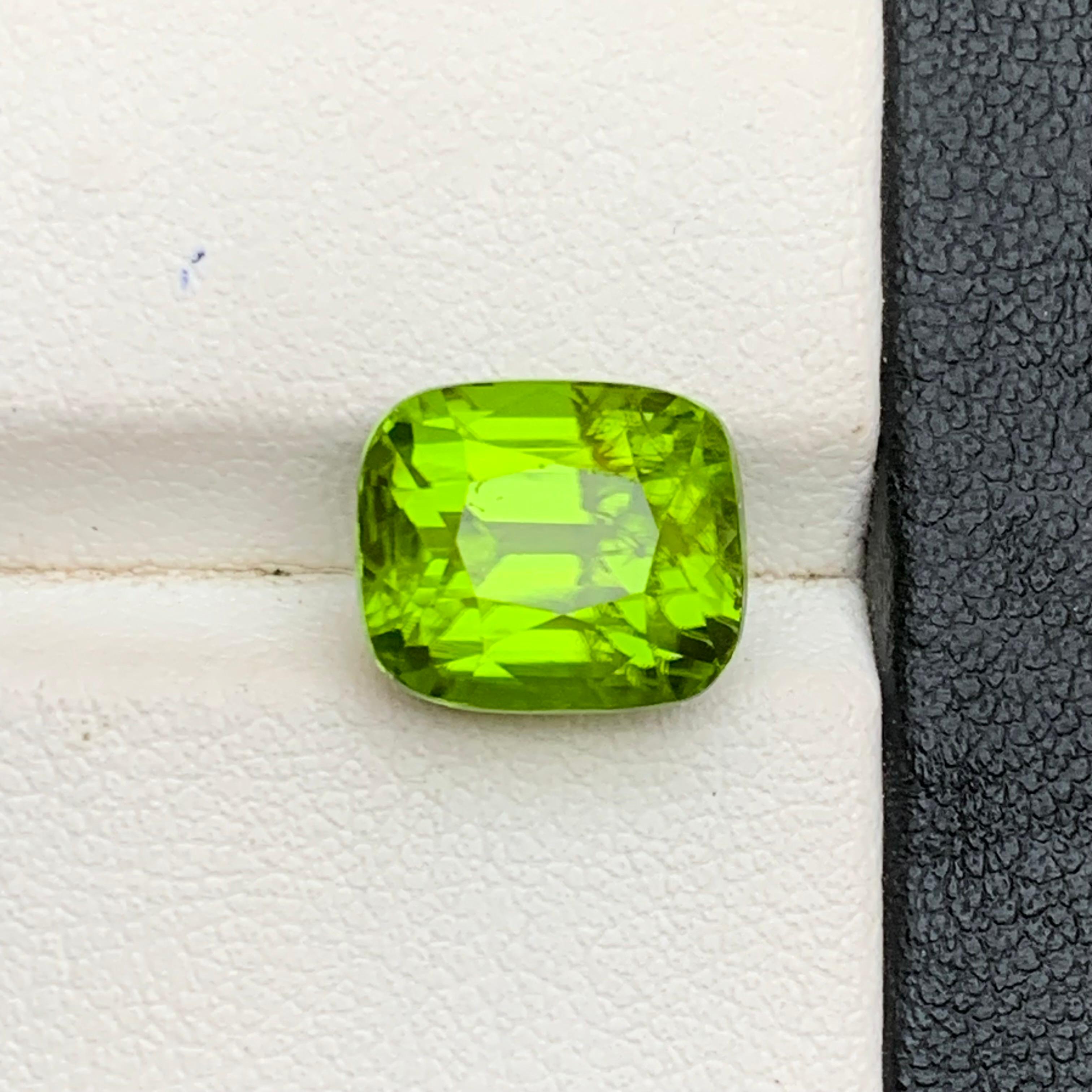 Peridoto verde vivo 6,50 quilates talla cojín gema natural suelta para anillo joya en venta 7