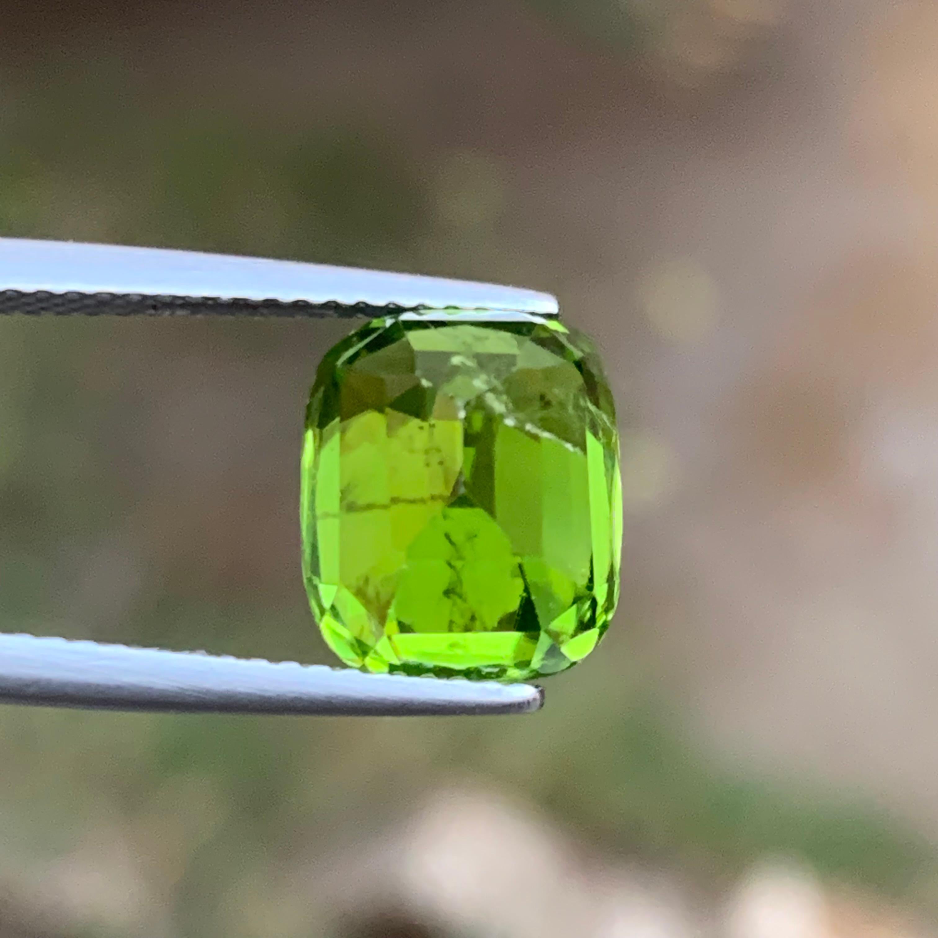 Peridoto verde vivo 6,50 quilates talla cojín gema natural suelta para anillo joya en venta 3