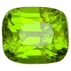 Vivid Green Peridot 6.50 Carat Cushion Cut Natural Loose Gemstone for Ring Jewel