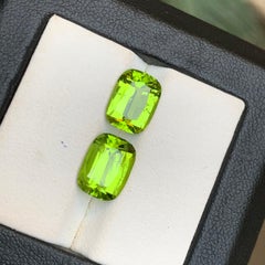 Lebendiger grüner Peridot 6.81 Ct Kissenschliff Natürliche lose Edelsteine Set für Schmuck