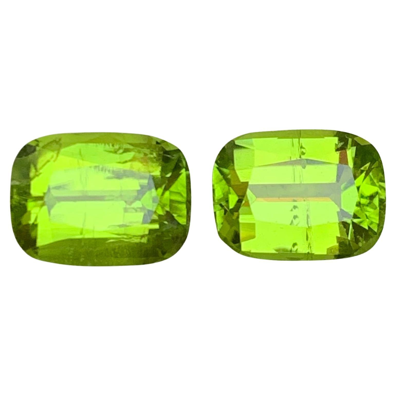 Peridot vert vif 6.81 Ct Cushion Cut Natural Loose Gemstones Set for Jewelry (Jeu de pierres précieuses en vrac pour bijoux)