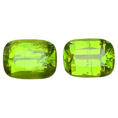 Peridot vert vif 6.81 Ct Cushion Cut Natural Loose Gemstones Set for Jewelry (Jeu de pierres précieuses en vrac pour bijoux)