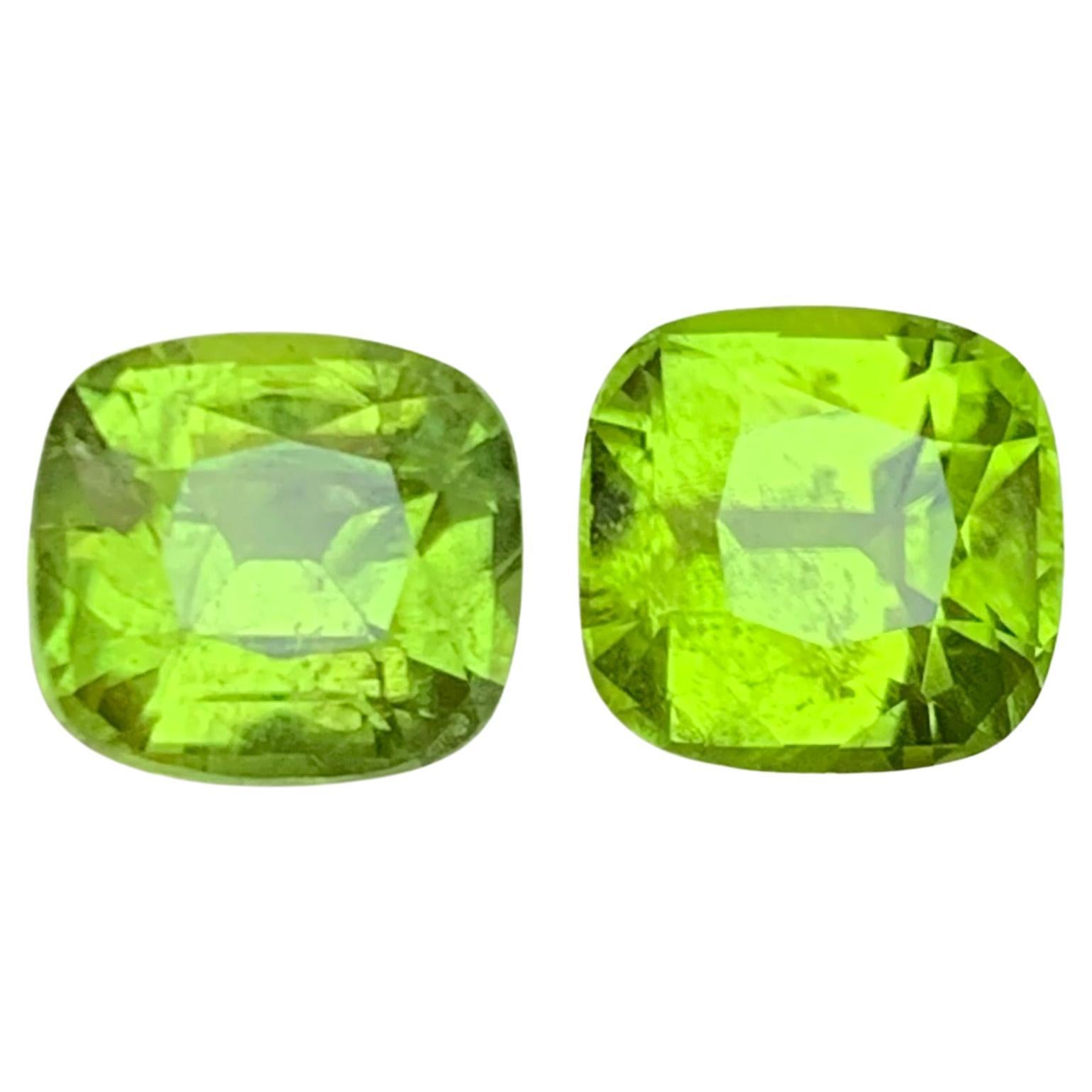Peridot vert vif 6.88 Ct Cushion Cut Natural Loose Gemstones Set for Jewelry (Jeu de pierres précieuses en vrac pour bijoux)