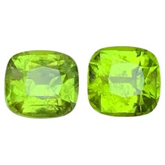 Peridot vert vif 6.88 Ct Cushion Cut Natural Loose Gemstones Set for Jewelry (Jeu de pierres précieuses en vrac pour bijoux)
