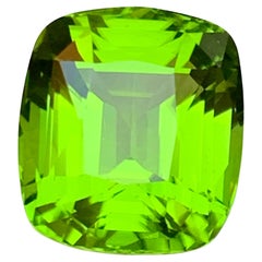 Vivid Green Peridot 8.27 Ct Cushion Cut Natural Loose Gemstone for Ring -Jewelry