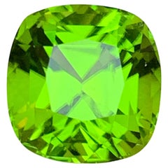 Vivid Green Peridot 9.32 Ct Cushion Cut Natural Loose Gemstone for Ring -Jewelry
