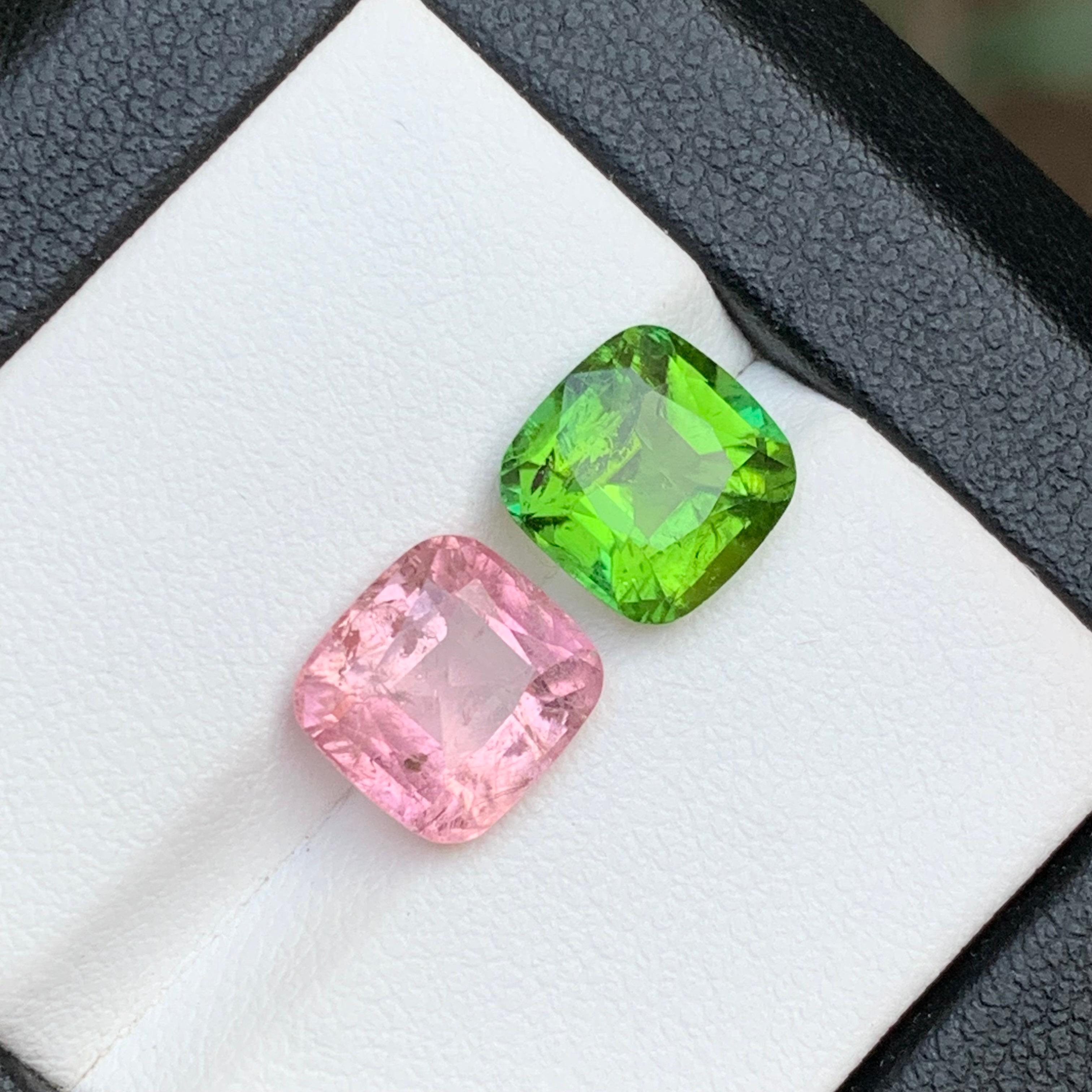 ¡¡¡Verde vivo y rosa turmalina natural suelta Gemston Reverso Par para pendientes, collar colgante o cualquier otro ajuste de la joyería Cojín de corte de Kunar Afganistán!!!

💎 TIPO DE PIEDRA PRECIOSA: Turmalina
⚖️ PESO: 5,65 Quilates
FORMA Y