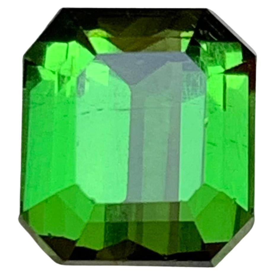Vivid Green Tourmaline 2.50 Ct Emerald Cut Natural Loose Gemstone for Ring Jewel