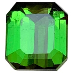 Vivid Green Tourmaline 2.50 Ct Emerald Cut Natural Loose Gemstone for Ring Jewel