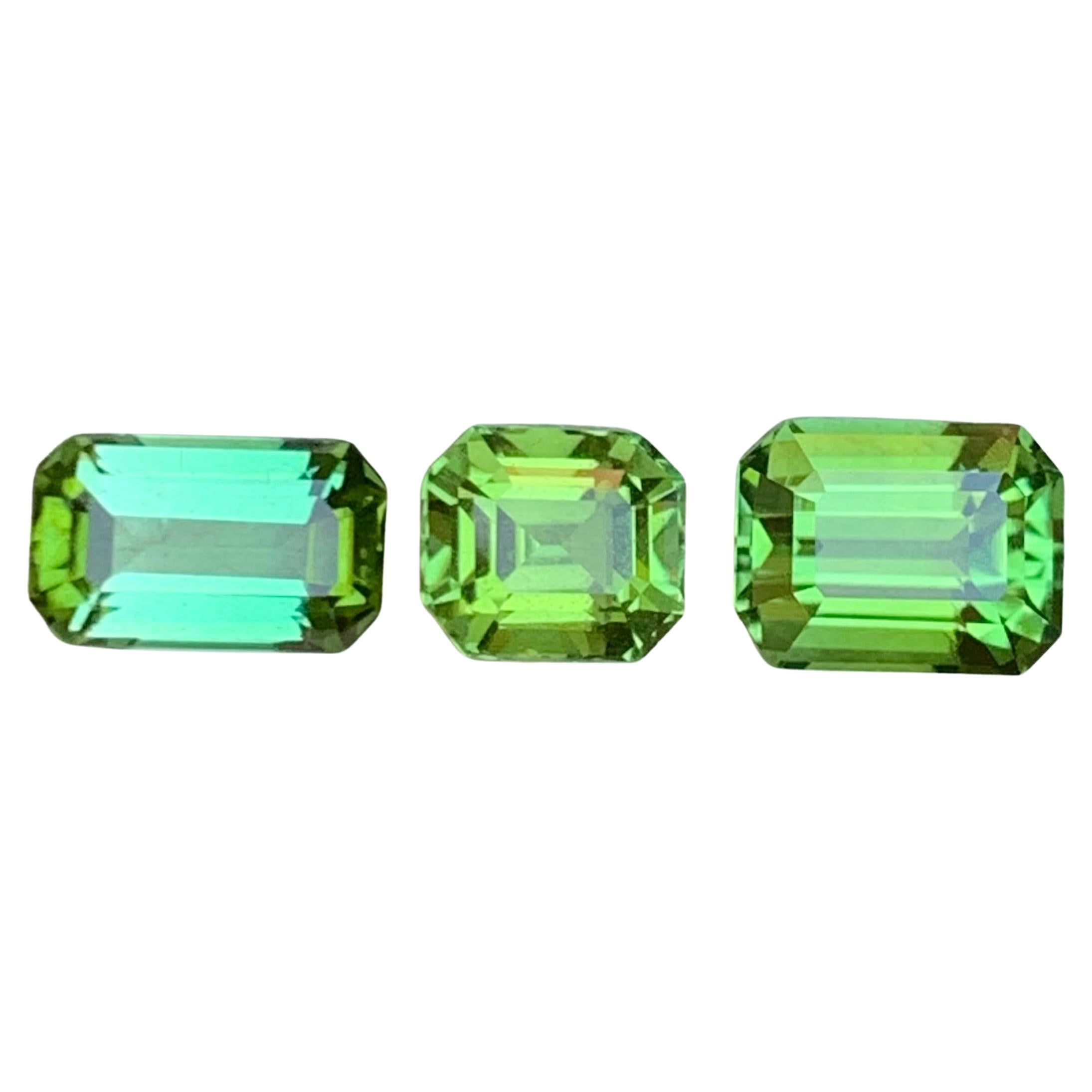 Lebendiger grüner Turmalin 4.03 Ct Smaragdschliff Natürlicher loser Edelstein Paket-Schmuck