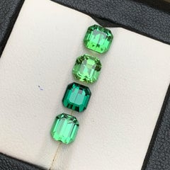 Vivid Green Tourmaline 4.98 Ct Octagon Emerald Cut Natural Loose Gemstone Parcel