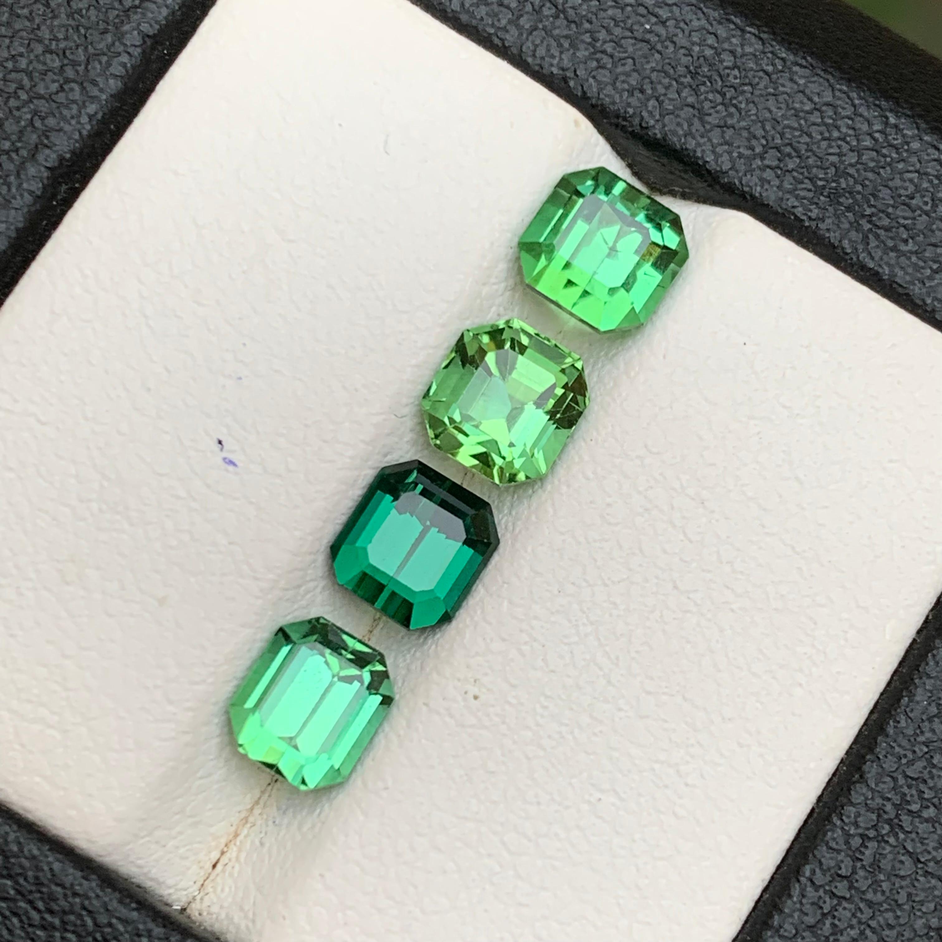 Turmalina verde viva 4,98 qt talla octogonal esmeralda natural suelta paquete de gemas Corte esmeralda en venta