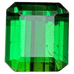 Vivid Green Tourmaline 5.33 Ct Emerald Cut Natural Loose Gemstone for Ring Jewel