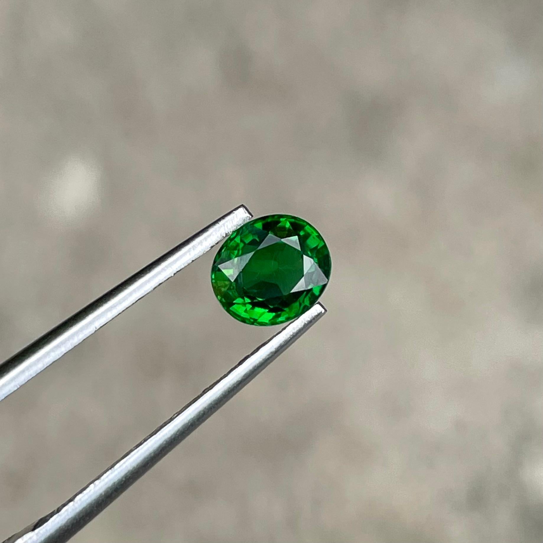 Vivid Green tsavorite garnet 0.80 carats Oval Cut Natural Gemstone From Kenya In New Condition For Sale In Bangkok, TH