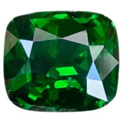 Vivid Green Tsavorite Garnet 2.70 carats Cushion Cut Natural Gemstone From Kenya