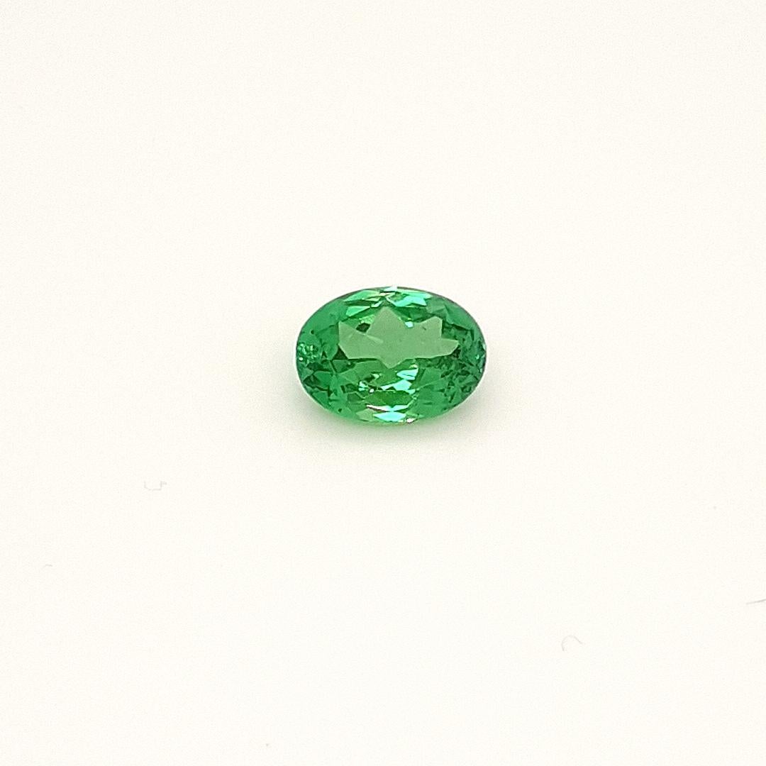Vivid Green Tsavorite Garnet, Faceted Gem, 2, 44 Ct. Loose Gemstone, Oval For Sale 1