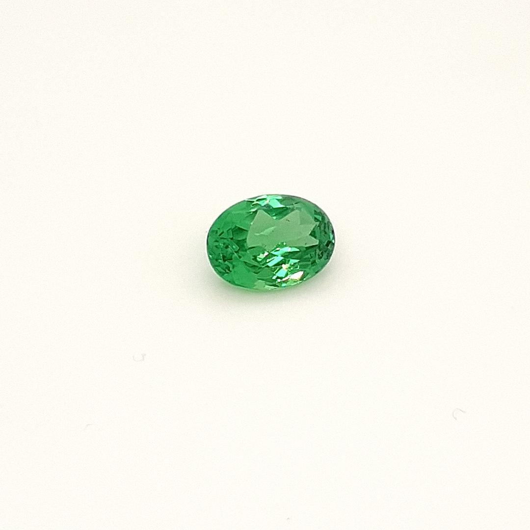 Vivid Green Tsavorite Garnet, Faceted Gem, 2, 44 Ct. Loose Gemstone, Oval For Sale 2