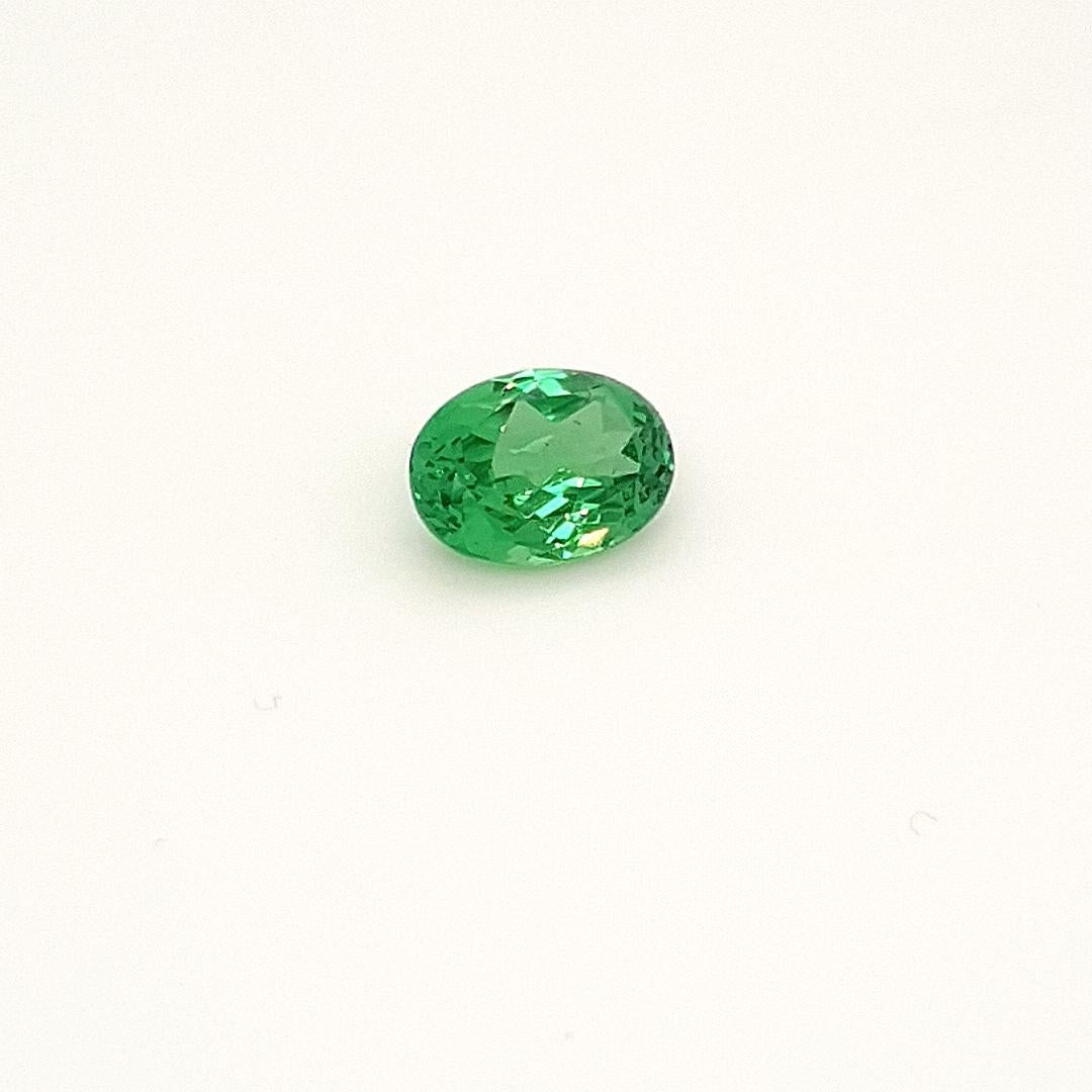We are delighted to be able to offer, this 2,44 ct. vivid green Tsavorite Garnet.
This vivid green gem is sparkling all over. Cutting, clarity and proportions are perfect to create a beautiful piece of jewelry.
measures: 9,7 x 7,2 x 4,3 mm