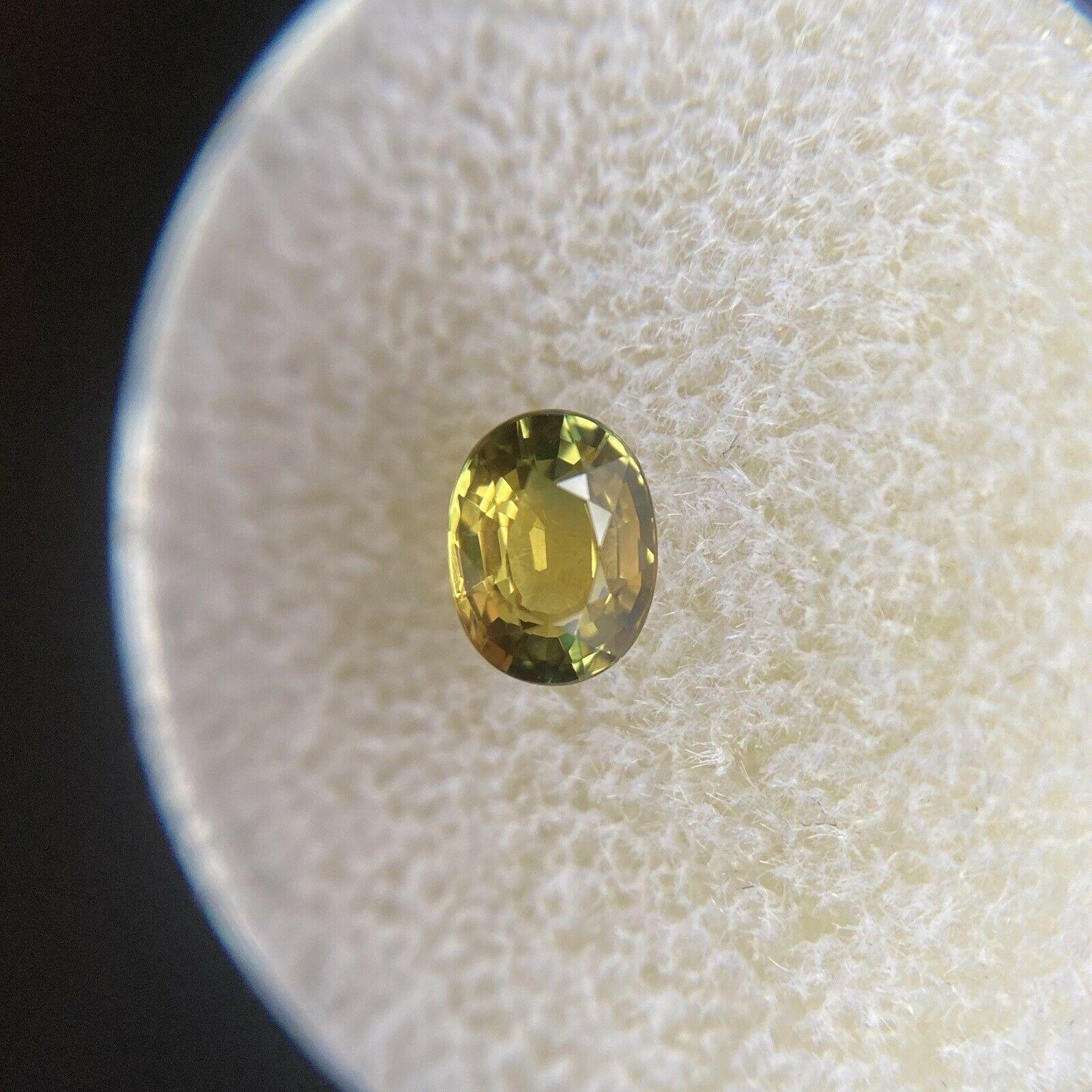 Vivid Green Yellow Untreated Sapphire 0.68ct Oval Cut Untreated Gem 3