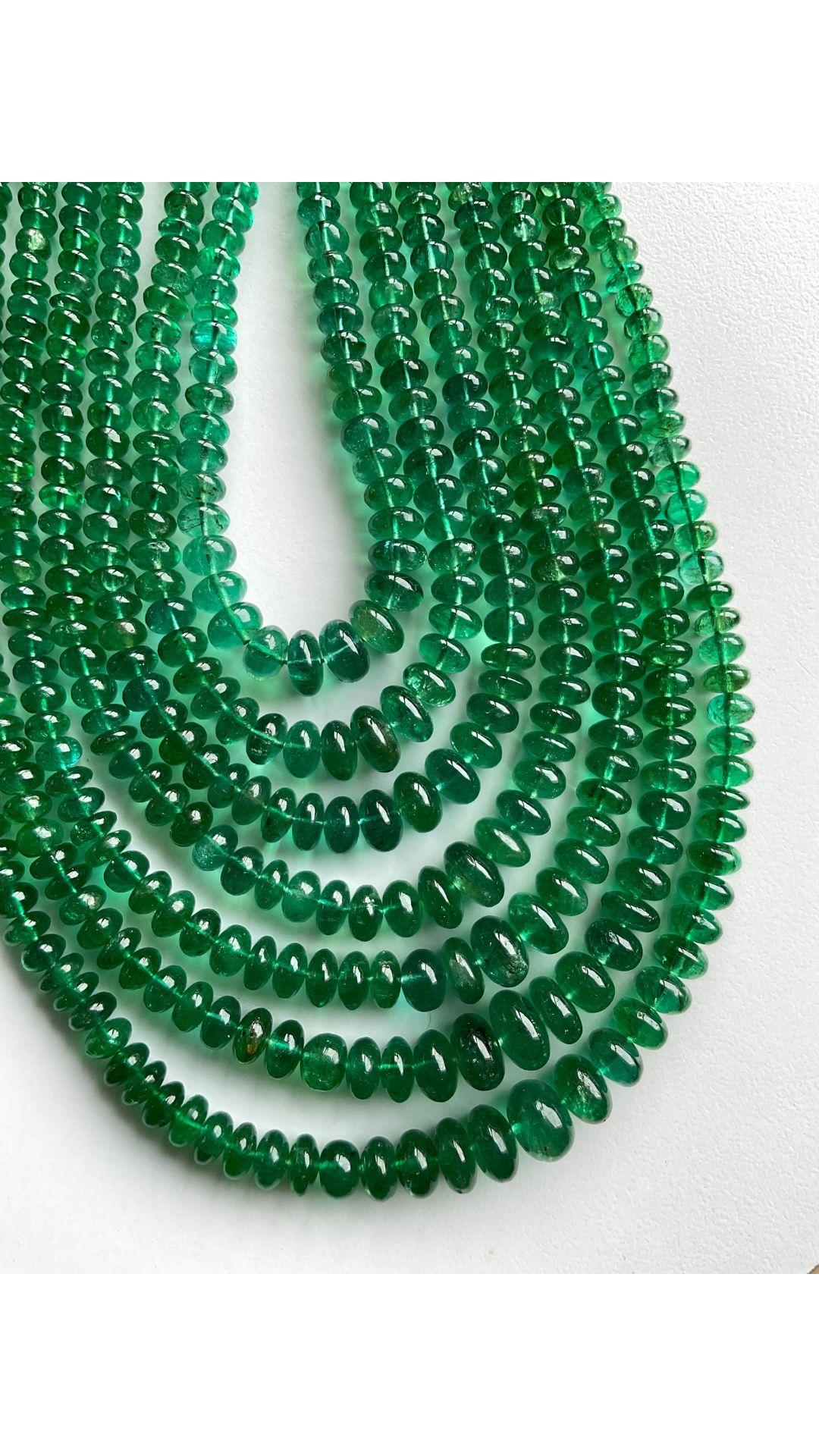 Pear Cut Vivid Green Zambian Emerald Layout Smooth Beads Natural Gemstone Beaded Necklace