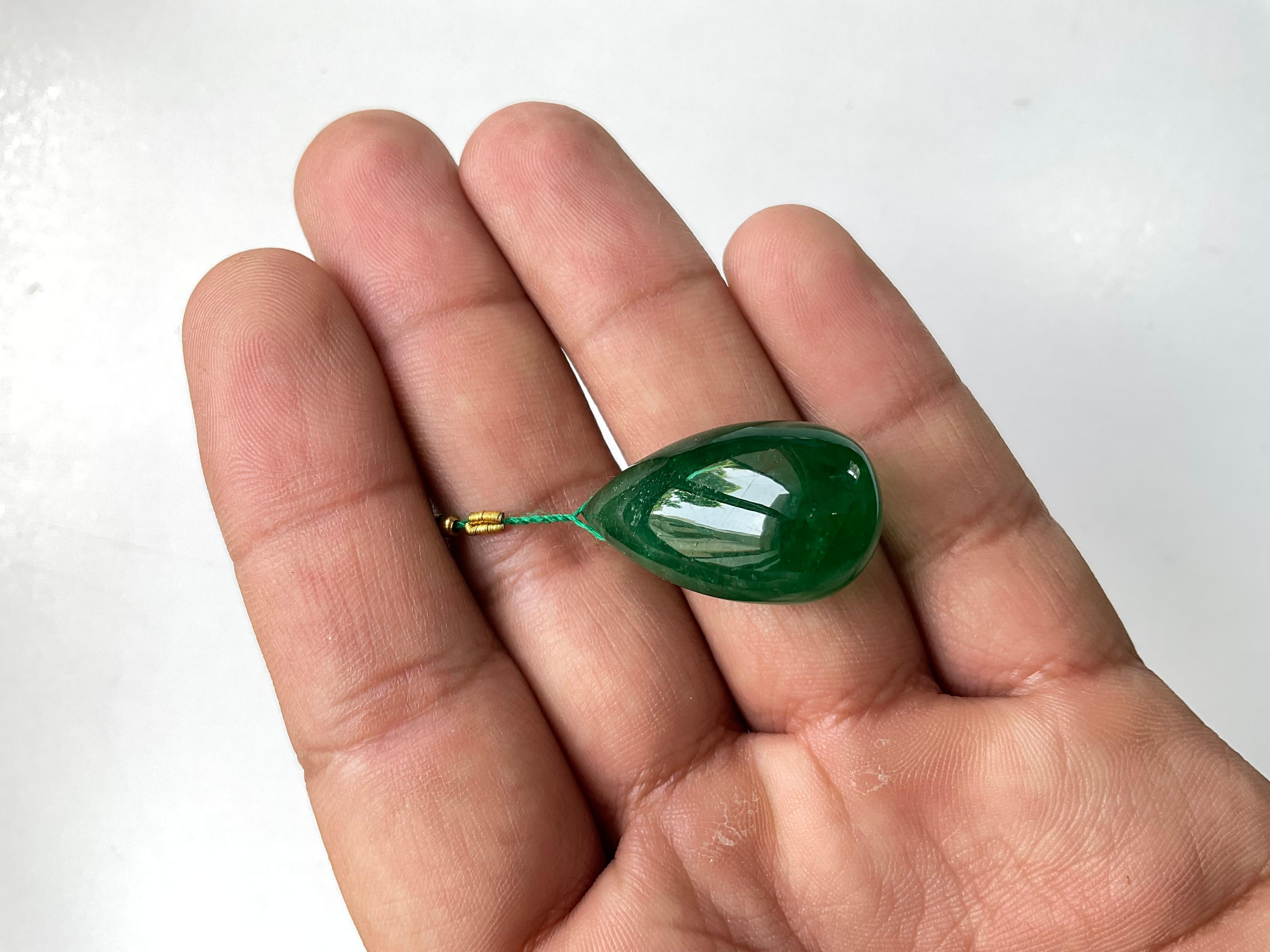 Lebendiges Grün Sambischer Smaragd  Tropfenstein aus natürlichem Edelstein für Schmuck im Zustand „Neu“ im Angebot in Jaipur, RJ