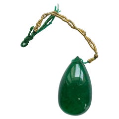 Émeraude de Zambie vert vif  Pierre naturelle en forme de goutte d'eau pour bijoux