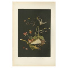 Vivid Hand-Colored Lithograph from Audsley’s The Ornamental Arts of Japan, 1884