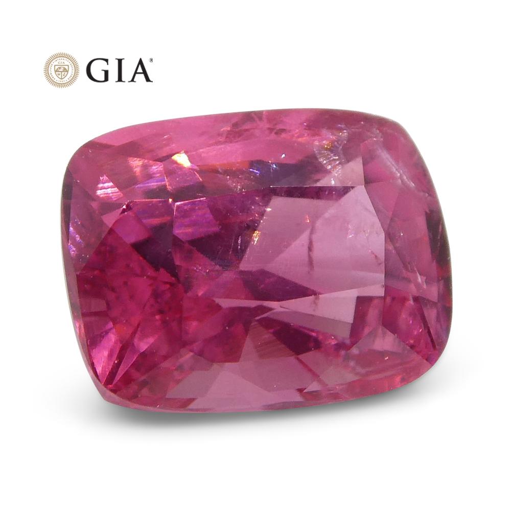 Vivid Intense Pink Mahenge Spinel 1.80ct Cushion Cut GIA Certified Tanzania Unhe In New Condition In Toronto, Ontario