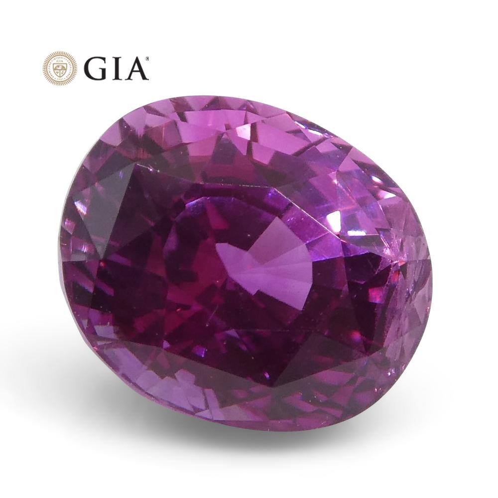 Vivid Intense Pink Sapphire 1.85ct Oval GIA Certified Madagascar For Sale 2