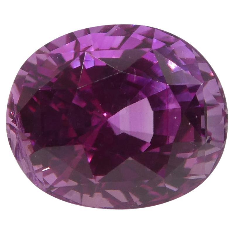 Vivid Intense Pink Sapphire 1.85ct Oval GIA Certified Madagascar For Sale 4