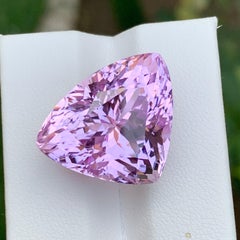 Vivid Lilac Pink Natural Kunzite Pendant Gemstone 33.20 Ct Trillion Cut-Jewelry