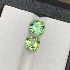 Vivid Lime Minty Green Natural Tourmaline Loose Gemstones 3.60 Ct Octagon Cut