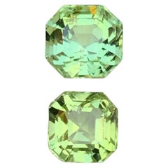 Gemas sueltas de turmalina natural verde lima y menta de 3,60 qt talla octágono