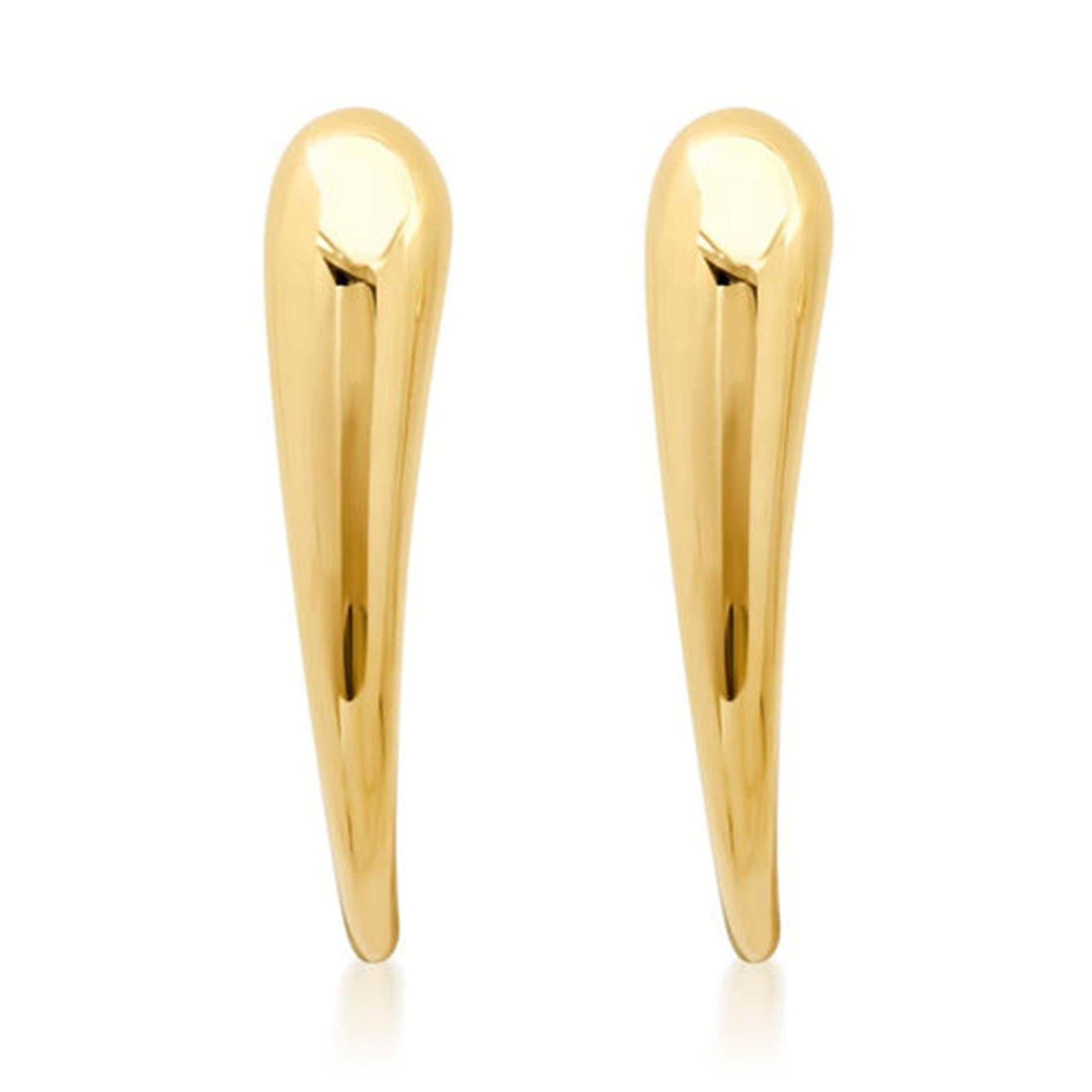 Gli orecchini Vivid Long Drop in oro giallo 14 carati sono una straordinaria miscela di eleganza e design moderno. Realizzati in oro giallo 14 carati, questi orecchini sono caratterizzati da una lunga silhouette a goccia, che offre una dichiarazione