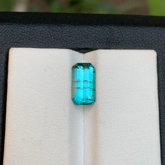 Anello con tormalina naturale blu neon, gemma sciolta da 1,95 carati, taglio smeraldo, Jewell